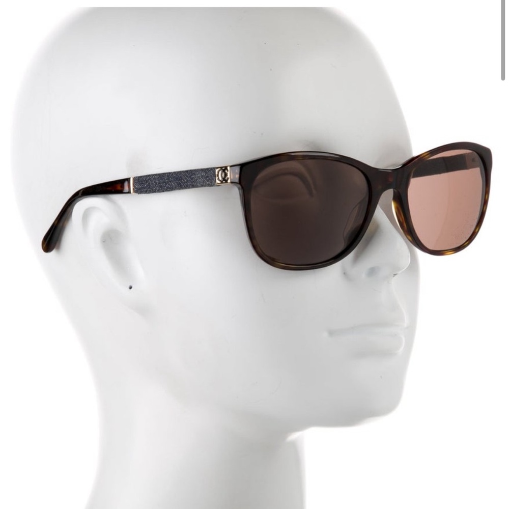 CHANEL Brown Tortoise Wayfarer Sunglasses
